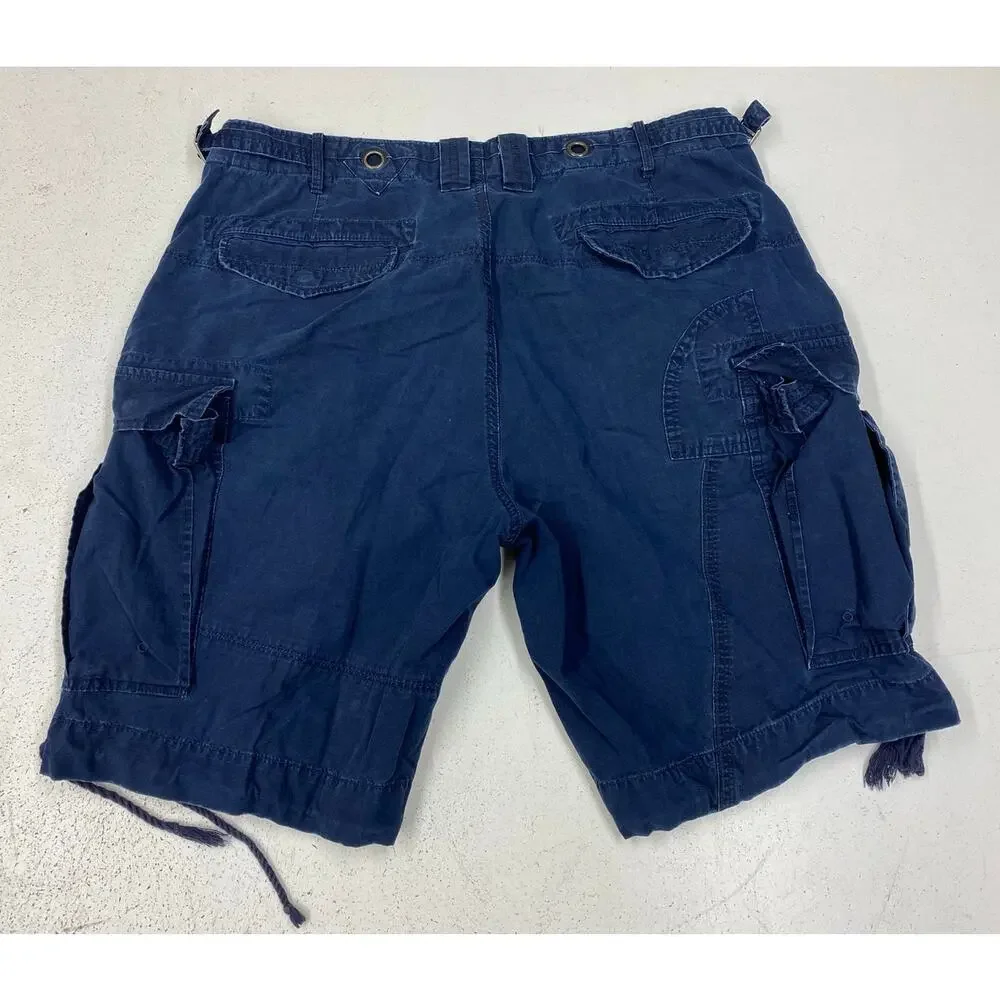 VTG 90s Polo Ralph Lauren RLPC paratrooper cargo cotton utility navy shorts, 36